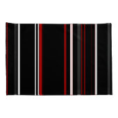 Zwarte rode en witte strepen kussensloop (Achterkant-Rechts)