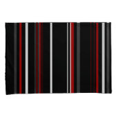 Zwarte rode en witte strepen kussensloop (Voorkant-Rechts)