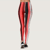 Zwarte rode en witte strepen leggings (Achterkant)
