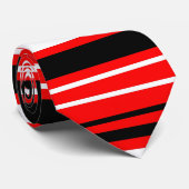 Zwarte rode en witte strepen stropdas (Opgerold)