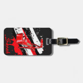 Zwarte, rode en witte warme hoogten bagagelabel (Voorkant horizontaal)