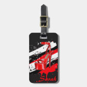 Zwarte, rode en witte warme hoogten bagagelabel (Voorkant verticaal)