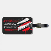 Zwarte, rode en witte warme hoogten bagagelabel (Achterkant horizontaal)