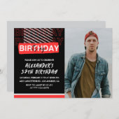 Zwarte rode foto Mannen 37e verjaardag Kaart (Voorkant / Achterkant)