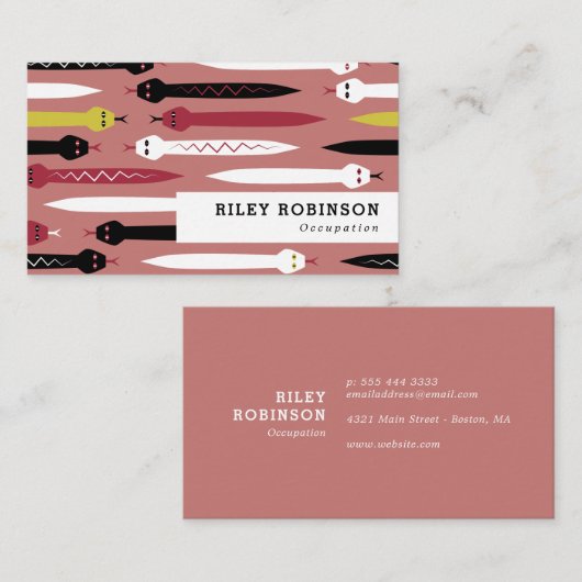 Zwarte rode, gele en witte slangen visitekaartje (Voorkant / Achterkant)