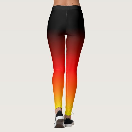 Zwarte rode gele gradiënt leggings (Achterkant)