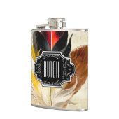 Zwarte rode gele hipster Patroon Heupfles (Links)