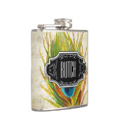 Zwarte rode gele hipster Patroon Heupfles (Rechts)