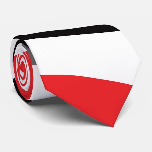 Zwarte rode geometrische boogstraal stropdas (Opgerold)