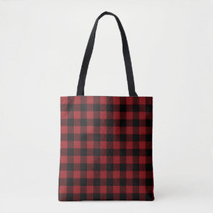 Zwarte Rode Geruite Schoudertas Tote Bag