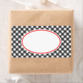  zwarte rode Gingham Kitchen Gift Label Labels (Insitu)