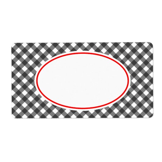 zwarte rode Gingham Kitchen Gift Label Labels (Voorkant)