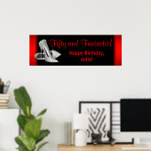 Zwarte rode glitter op hoge hoogte - verjaardagsfe poster (Thuiskantoor)