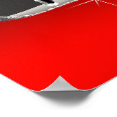 Zwarte rode glitter op hoge hoogte - verjaardagsfe poster (Hoek)