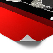 Zwarte rode glitter op hoge hoogte - verjaardagsfe poster (Hoek)