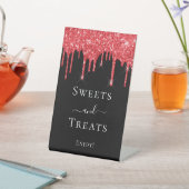 Zwarte rode glitterdruppels snoepjes Behandeling H Reclamebord Met Voetstuk (Insitu)