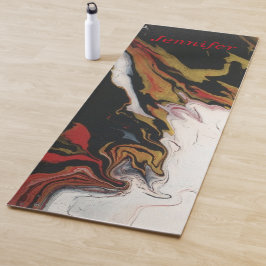 Zwarte rode gouden gepersonaliseerde yogamat in ch