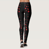 Zwarte Rode Harten Moderne Leggings Valentijnsdag (Achterkant)