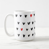 Zwarte rode harten schattig koffiemok (Links)
