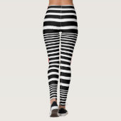 Zwarte rode hartstreep witte strepen leggings (Achterkant)