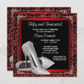 Zwarte Rode Hoge Hakken Vrouwen Verjaardag Kaart (Voorkant / Achterkant)