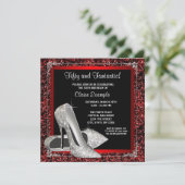 Zwarte Rode Hoge Hakken Vrouwen Verjaardag Kaart (Staand voorkant)