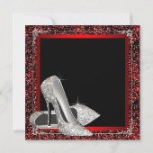 Zwarte Rode Hoge Hakken Vrouwen Verjaardag Kaart (Achterkant)