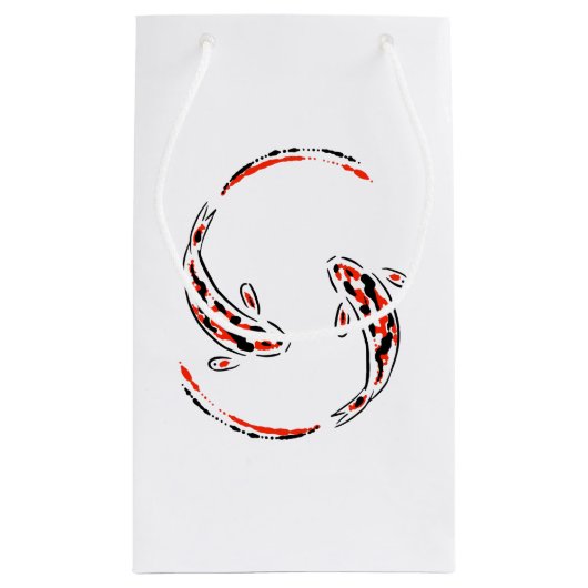 Zwarte & Rode Japanse Koi visartistieke dank Klein Cadeauzakje (Achterkant)