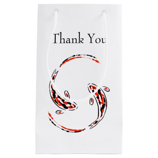 Zwarte & Rode Japanse Koi visartistieke dank Klein Cadeauzakje (Voorkant)