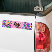 ZWARTE RODE JESTER MASQUERADE MASK, COLORFUL CONFE BUMPERSTICKER (Op Truck)