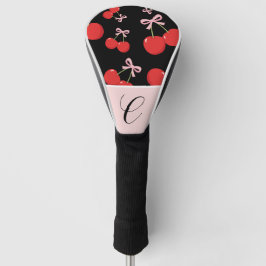 Zwarte Rode Kersen Roze Bow Coquette Cottage Chic Golfheadcover