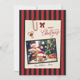 Zwarte rode Kerst scrapbook foto kerstkaart