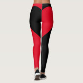 Zwarte & Rode koningin van het hart Geometrische k Leggings (Achterkant)