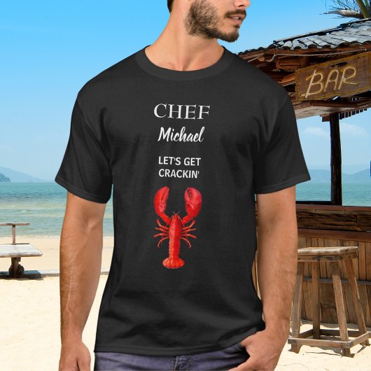 Zwarte rode kreeft Crawfish boil party chef-kok T-shirt
