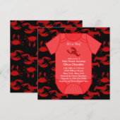 Zwarte Rode Kreeft Rivierkreeft Jongens Baby Showe Kaart (Voorkant / Achterkant)