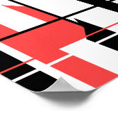 Zwarte rode lijnen op wit abstract ontwerp poster (Hoek)
