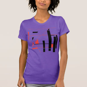 Zwarte Rode Lijnen Vormen Geometrische MCM-geïnspi T-shirt