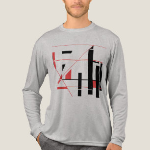 Zwarte Rode Lijnen Vormen Geometrische MCM-geïnspi Tri-Blend Shirt