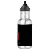 Zwarte rode monogram naam moderne minimalist waterfles (Rechts)