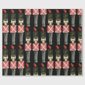 Zwarte & Rode Notenkraker Soldaten in uniform Cadeaupapier (Vlak)