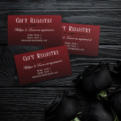 Zwarte Rode Ombre Gothic Wedding Gift Registry Informatiekaartje