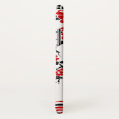 Zwarte, rode pauw & kersenbloesem art nouveau Case-Mate iPhone case (Achterkant / rechts)