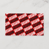 Zwarte & Rode Pawprint Mini Afstuderen Uitnodiging (Achterkant)