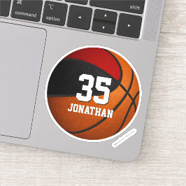 zwarte rode ploeg , jongens basketbal sticker