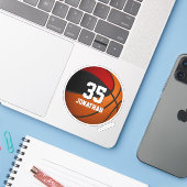 zwarte rode ploeg , jongens basketbal sticker (Laptop met iPhone)