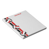 zwarte rode ploegen volleybalcoach aangepast notitieblok (Schuin)