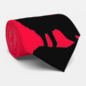 Zwarte Rode Pop Art Wolf op een heuvel Stropdassen (Opgerold)