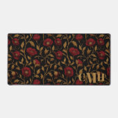 Zwarte & Rode Poppy Vintage William Morris Monogra Bureaumat (Voorkant)