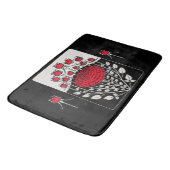 ZWARTE RODE ROSES, ROSEBUDS Art Nouveau Floral Badmat (Gekanteld)