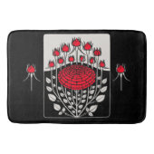 ZWARTE RODE ROSES, ROSEBUDS Art Nouveau Floral Badmat (Voorkant)